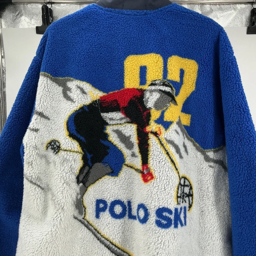 Polo Ralph Lauren Holi Sun Valley Fleece Jacket Mens XXL Blue Ski Graphic New